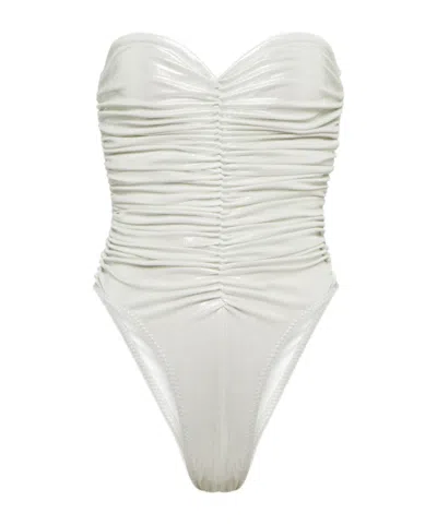 Norma Kamali Slinky Marissa Bandeau Swimsuit In White