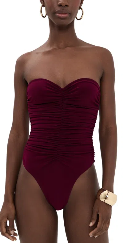 Norma Kamali Slinky Marissa One Piece Plum In Burgundy