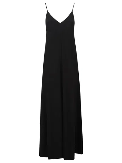 Norma Kamali Slip A Line Long Dress In Black
