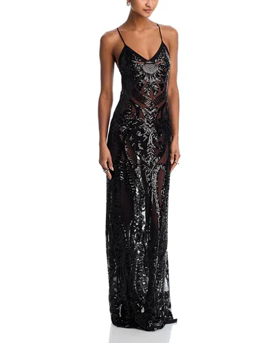 Norma Kamali Slip Gown With Bands In Black