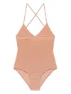 Norma Kamali Slip Mio Bodysuit In Brown