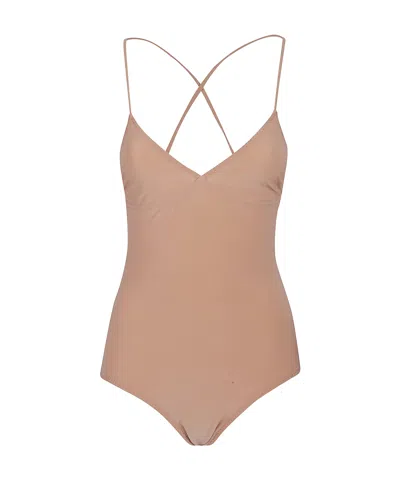 Norma Kamali Slip Mio Bodysuit In Cappuccino
