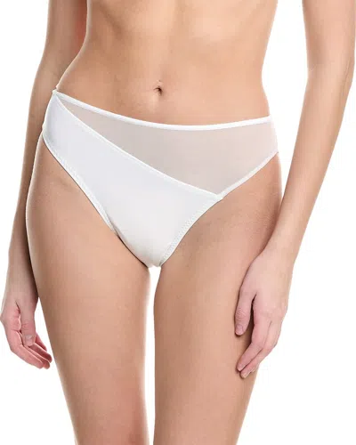 Norma Kamali Snake Mesh Bikini Bottom In White