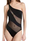 Norma Kamali Snake Mesh One-piece Swimsuit In Black