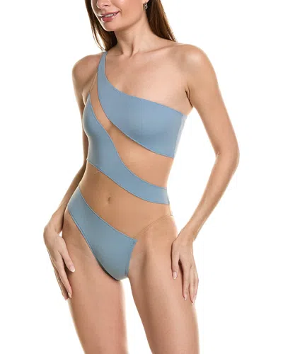 Norma Kamali Snake Mesh One-piece In Blue
