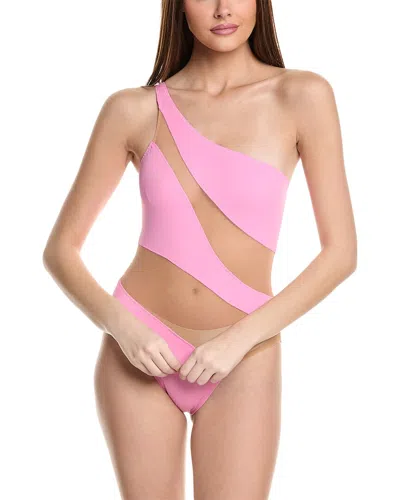 Norma Kamali Snake Mesh One-piece In Pink