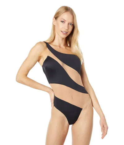 Norma Kamali Snake Mesh One Piece Swimsuit In Black