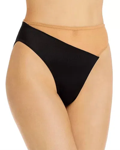 Norma Kamali Snake Mesh Swim Bottom In Black/nude