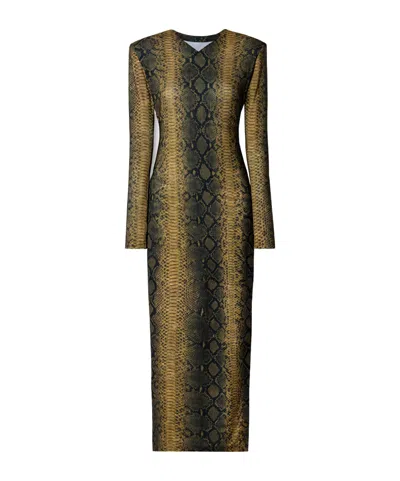 Norma Kamali Snake Print Midi Skirt In Multi