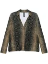 Norma Kamali Snakeskin-print Shirt In Green