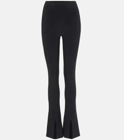 Norma Kamali Spat Split-hem Jersey Leggings In Black