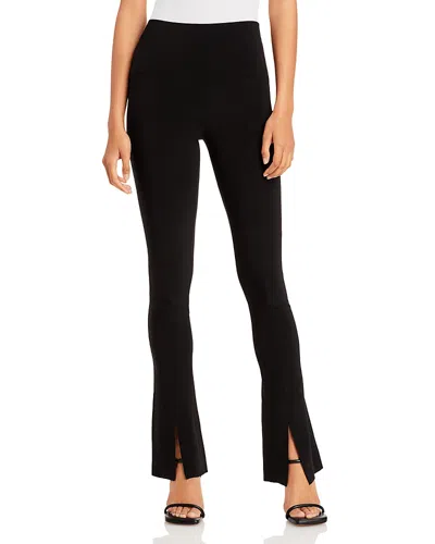 Norma Kamali Spat Split-hem Jersey Leggings In Black
