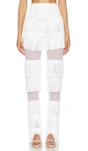 NORMA KAMALI SPLICED BOOT PANT WITH FRINGE