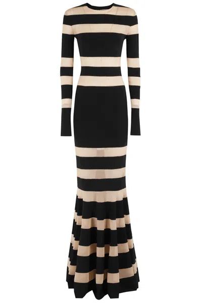 Norma Kamali Spliced Dress Fishtail Gown In Black