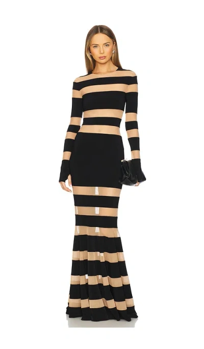 Norma Kamali Spliced Dress Fishtail Gown In Black