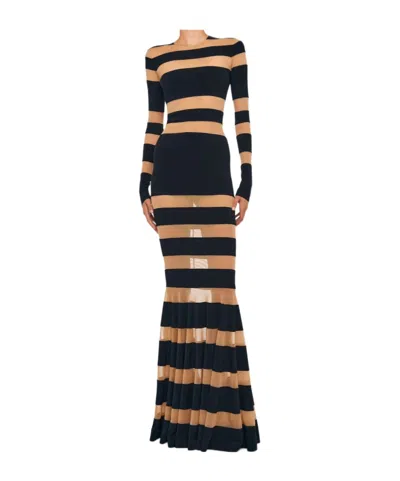Norma Kamali Spliced Dress Fishtail Gown In Black