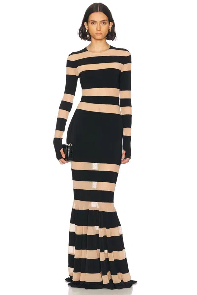 Norma Kamali Spliced Dress Fishtail Gown In Black