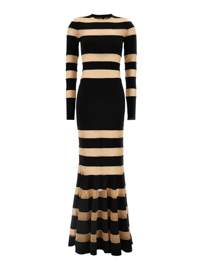 Norma Kamali Spliced Dress Fishtail Gown In Black