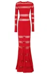 Norma Kamali Spliced Dress Fishtail Gown In Tiger Red