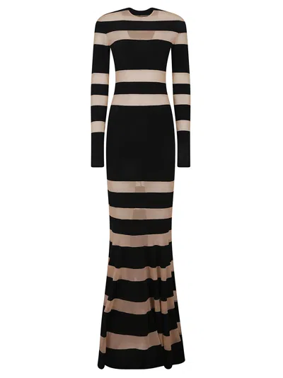 Norma Kamali Spliced Fishtail Dress In Multi