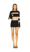 Norma Kamali Spliced Insert Pickleball Dress In 黑色