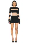 Norma Kamali Spliced Insert Pickleball Dress In Black & Nude Mesh