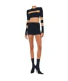 Norma Kamali Spliced Insert Pickleball Dress In Black/nude Mesh