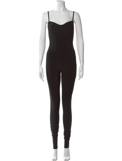 Pre-owned Norma Kamali Square Neckline Jumpsuit In Black