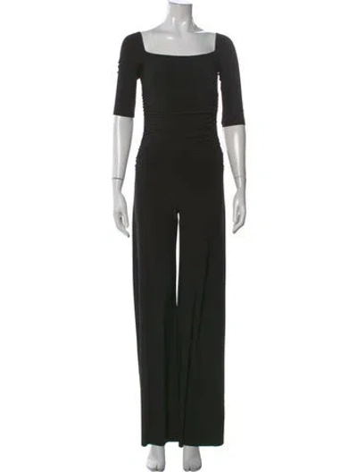 Pre-owned Norma Kamali Square Neckline Jumpsuit In Black