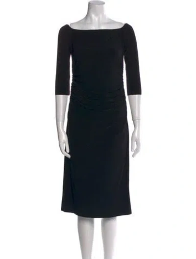 Pre-owned Norma Kamali Square Neckline Knee-length Dress In Black