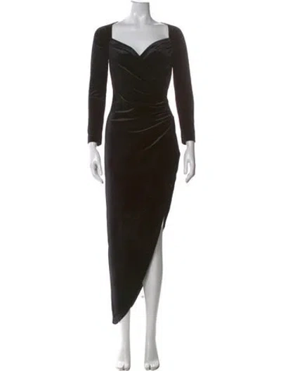 Pre-owned Norma Kamali Square Neckline Long Dress In Black