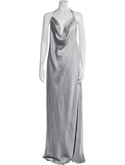 Pre-owned Norma Kamali Square Neckline Long Dress In Blue