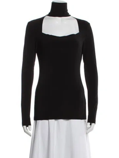 Pre-owned Norma Kamali Square Neckline Long Sleeve Top In Brown