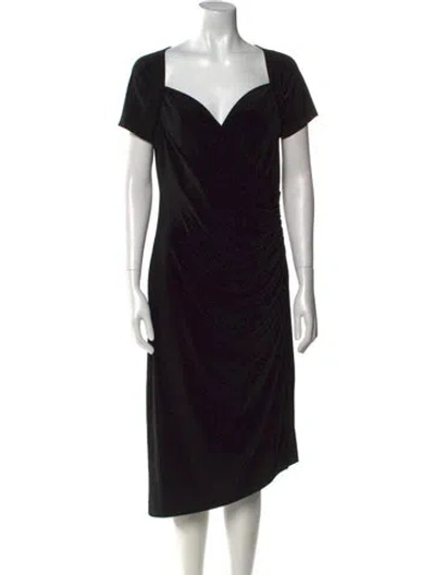 Pre-owned Norma Kamali Square Neckline Midi Length Dress In Black