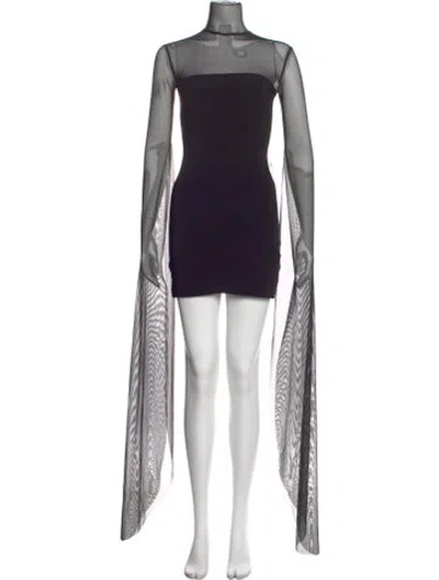 Pre-owned Norma Kamali Square Neckline Mini Dress In Black
