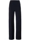 Norma Kamali Dark Blue Stretch Fabric Trousers In Black