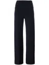 Norma Kamali Dark Blue Stretch Fabric Trousers In Black