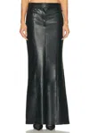 Norma Kamali Straight Jean Skirt To Floor In Black