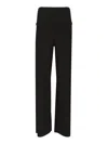 Norma Kamali High Waist Elastic Wide-leg Trousers In Black