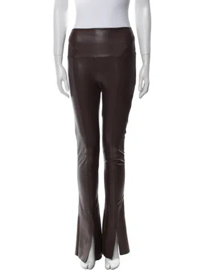 Pre-owned Norma Kamali Straight Leg Pants In Brown