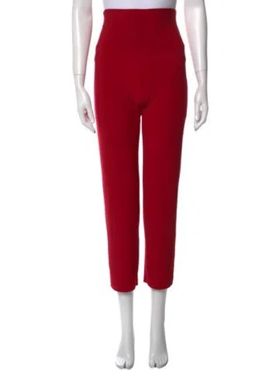 Pre-owned Norma Kamali Straight Leg Pants In Red