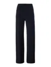 Norma Kamali Dark Blue Stretch Fabric Trousers In Azul