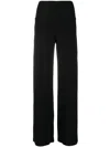 Norma Kamali High Waist Elastic Wide-leg Trousers In Black