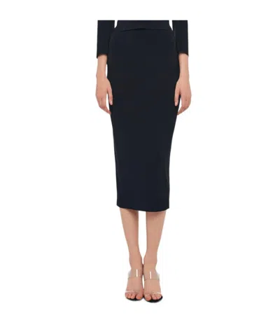 Norma Kamali Straight Mid-calf Skirt In Black