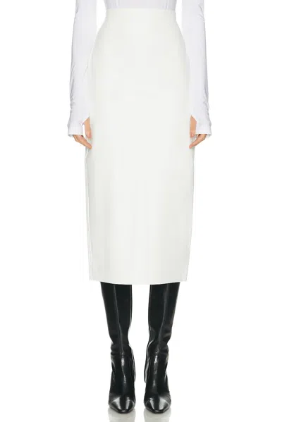 Norma Kamali Straight Midcalf Skirt In White
