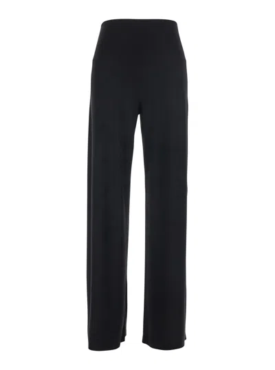 NORMA KAMALI BLACK PANTS WITH ELASTIC WAIST IN TECH FABRIC WOMAN