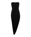 Norma Kamali Strapless Asymmetric Stretch-jersey Dress In Black
