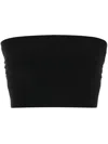 Norma Kamali Strapless Cropped Top In Black