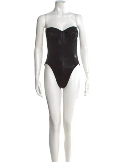 Pre-owned Norma Kamali Strapless Bodysuit In Black