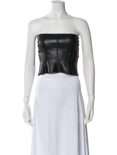 Pre-owned Norma Kamali Strapless Crop Top In Black